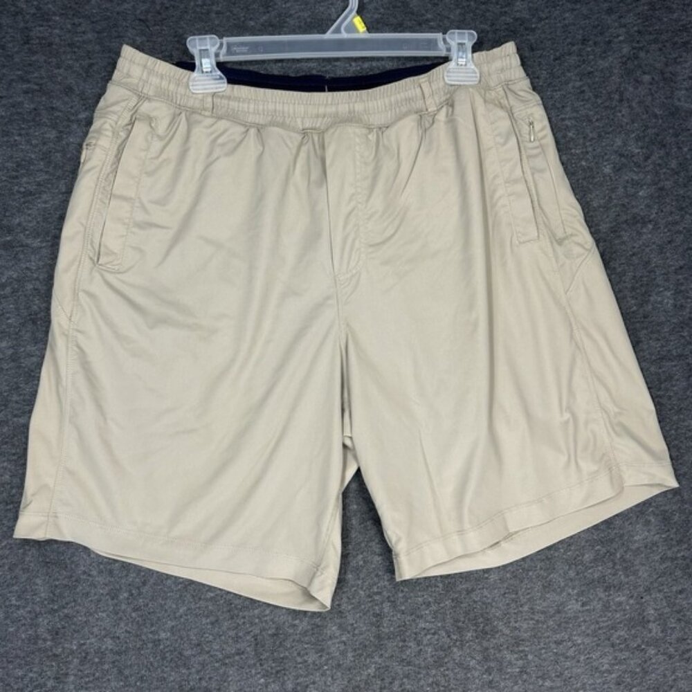 Birddogs Shorts Men's 2XL Beige Stretch Lined Drawstring 9" inseam